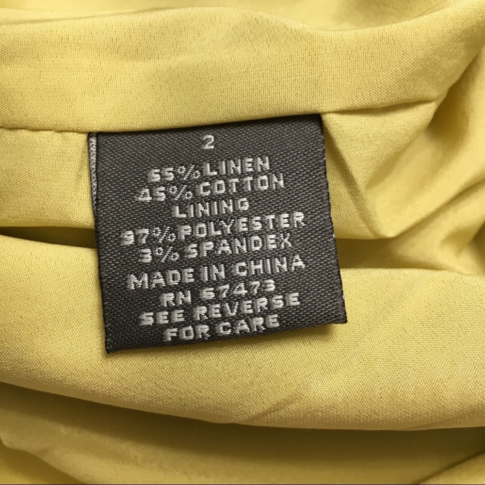 Nordstrom Taylor Linen Citron Green Dress, sz 2 - Picture 7 of 8